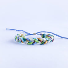 Load image into Gallery viewer, Majestic Mountains Rag Braid Adjustable Bracelet - One Size Fit w/wax cord closure