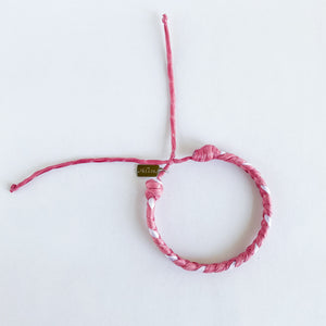 Desert Rose Color Block Super Chunky Braided Adjustable Bracelet
