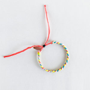 Neon Summer Chunky Adjustable Bracelet - One Size Fit w/new wax cord closure