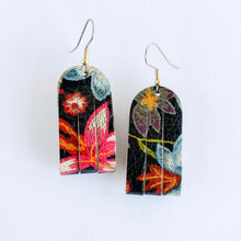 Load image into Gallery viewer, Flourish Leather Night Garden Mini Sliced Earrings