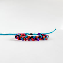 Load image into Gallery viewer, Vibrant Watercolor Skinny Rag Braid Adjustable Bracelet *VARIANT - One Size Fit w/new wax cord closure