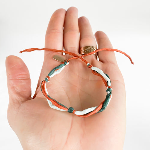 Aqua Alligator Forget Me Knot Adjustable Bracelet