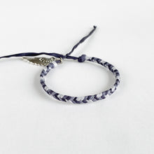 Load image into Gallery viewer, Shades of Gray Chunky Fishtail Adjustable Bracelet w/Sadie Wing Charm