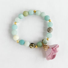 Load image into Gallery viewer, Amazonite Blossom Stretch Beaded Bracelet by Rooster Moon Co. - *Variant