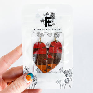 Flourish Leather Buffalo Mini Fringe Earrings