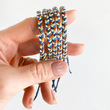 Load image into Gallery viewer, Denim Aztec Chunky Fishtail Adjustable Bracelet