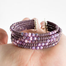 Load image into Gallery viewer, Lavender Beach Memory Wire Cuff by Rooster Moon Co.