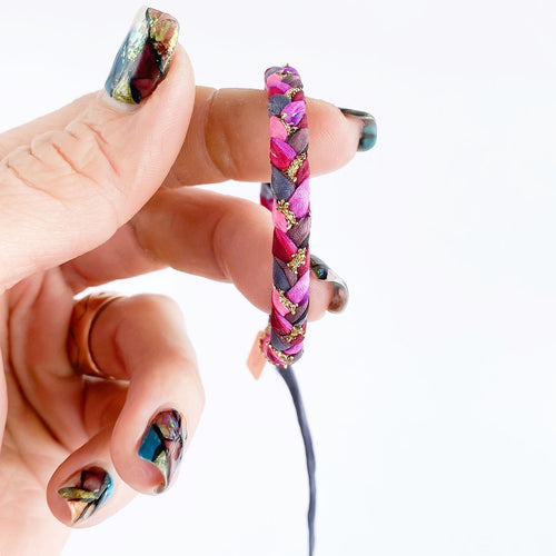 Pomegranate Super Chunky Braided Adjustable Bracelet