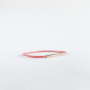 Light Coral + Rosegold Rooster Moon Co. Leather Bangle