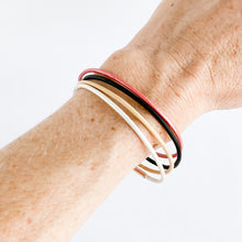 Load image into Gallery viewer, Light Coral + Rosegold Rooster Moon Co. Leather Bangle