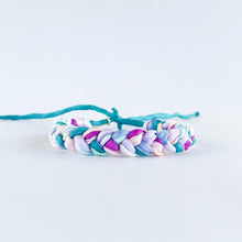 Load image into Gallery viewer, Wildflower Rag Braid Adjustable Bracelet - One Size Fit w/new wax cord closure