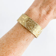 Load image into Gallery viewer, Flourish Leather Ivory Foil Slim Cuff
