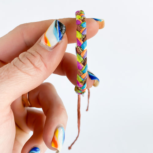 Serape Super Chunky Braided Adjustable Bracelet