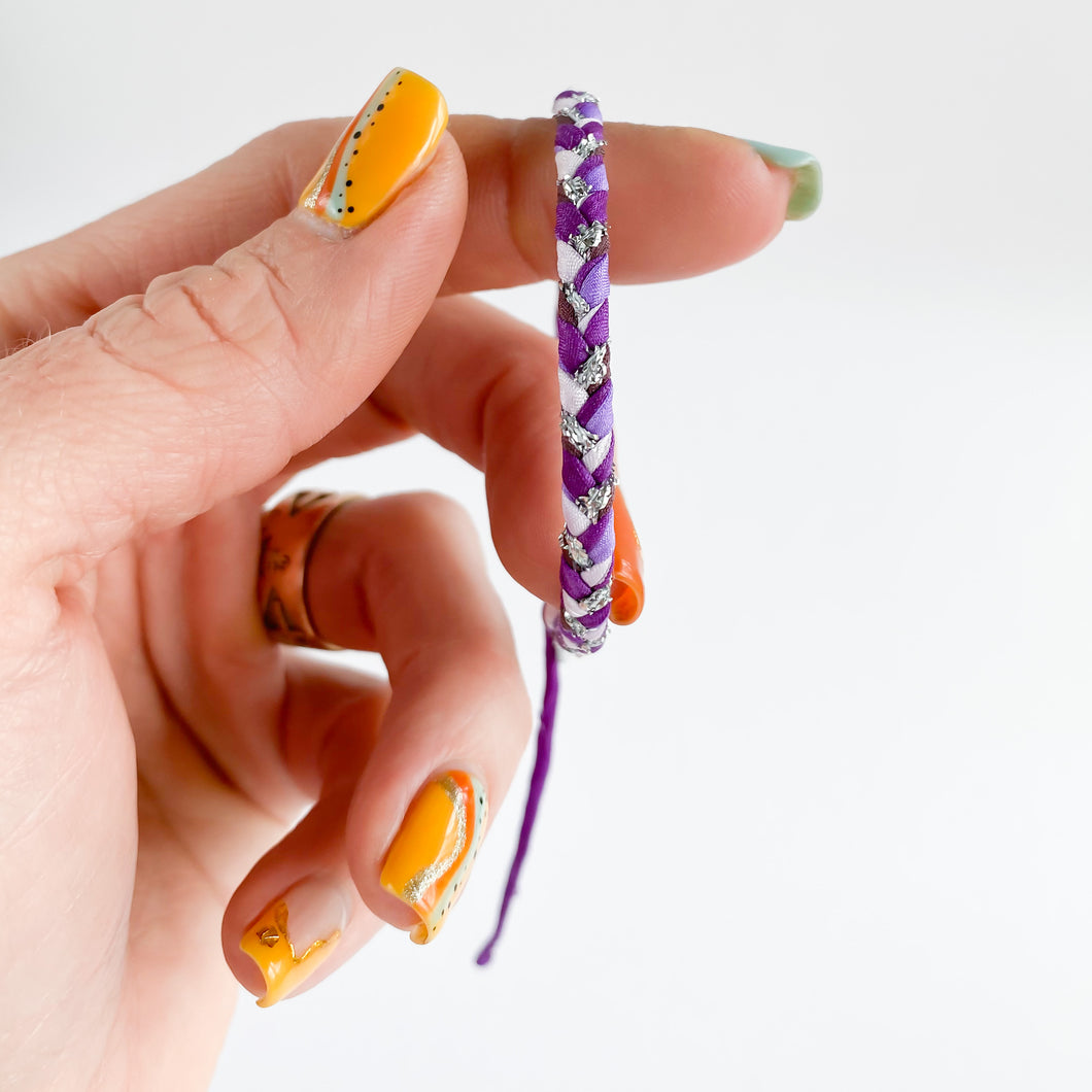 Purple Petals Chunky Adjustable Bracelet