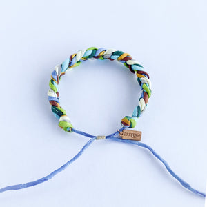 Majestic Mountains Rag Braid Adjustable Bracelet - One Size Fit w/wax cord closure