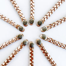 Load image into Gallery viewer, Flourish Leather Metallic Rosegold Braid