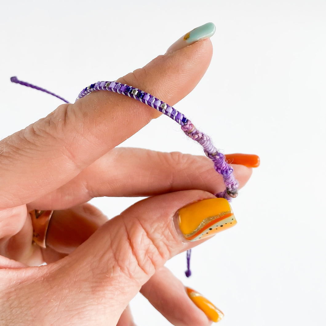 Indigo & Arrow Lilac Dainty Tribal Twist Adjustable Bracelet