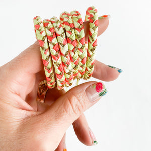 Watermelon Limeade Super Chunky Braided Adjustable Bracelet