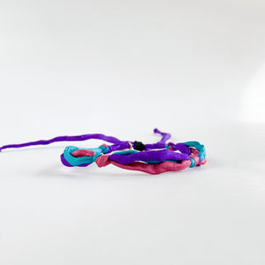 Vibrant Watercolor Forget Me Knot Adjustable Bracelet *VARIANT - One Size Fit w/new wax cord closure