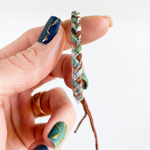 Frosted Branches Super Chunky Braided Adjustable Bracelet