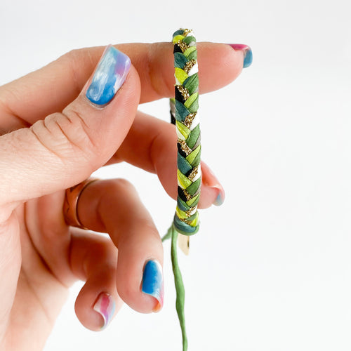 Pot O' Gold Super Chunky Braided Adjustable Bracelet - Gold Sparkle