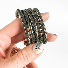 Load image into Gallery viewer, Pewter Leather &amp; Copper Boy Braid Cuff