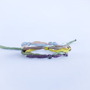 Cactus Bloom Forget Me Knot - 6 Strand Adjustable Bracelet - One Size Fit w/wax cord closure