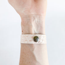 Load image into Gallery viewer, Flourish Leather Pink Pebble Slim Cuff