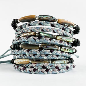 Abalone Stretch Beaded Bracelet by Crafty B. Cafe