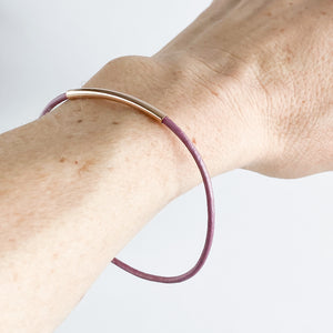 Wisteria + Rosegold Rooster Moon Co. Leather Bangle