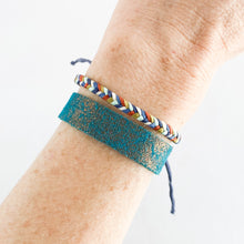Load image into Gallery viewer, Denim Aztec Chunky Fishtail Adjustable Bracelet