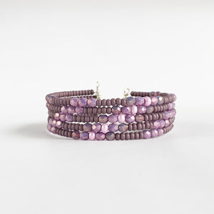 Lavender Beach Memory Wire Cuff by Rooster Moon Co.