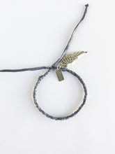 Load image into Gallery viewer, Sadie Original Adjustable Bracelet in Gray + Wing Charm