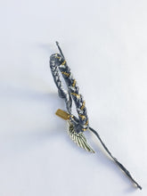 Load image into Gallery viewer, Sadie Super Chunky Double Sparkle Adjustable Bracelet in Gray + Wing Charm