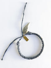 Load image into Gallery viewer, Sadie Super Chunky Double Sparkle Adjustable Bracelet in Gray + Wing Charm