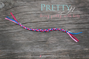 Pretty by JL Vault - Braid Bracelet - Royal, Pink, Hot Pink - 2 sizes Adult + Child