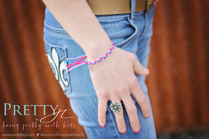 Pretty by JL Vault - Braid Bracelet - Royal, Pink, Hot Pink - 2 sizes Adult + Child