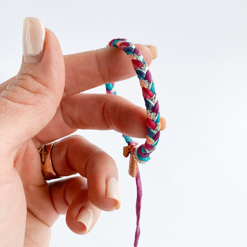 Bejeweled Super Chunky Braided Adjustable Bracelet