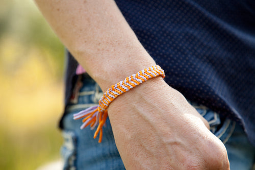 Pretty by JL Vault - Tangerine Hills Slant Bracelet - Tangerine & Lavender - Fits 6-6.5