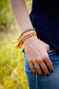 Pretty by JL Vault - Tangerine Hills Tangerine Skinny Bracelet - BOTTOM PIECE IN PHOTOS - Fits 6-6.5"