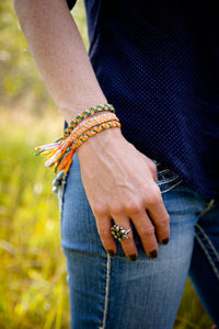 Pretty by JL Vault - Tangerine Hills Tangerine Skinny Bracelet - BOTTOM PIECE IN PHOTOS - Fits 6-6.5"