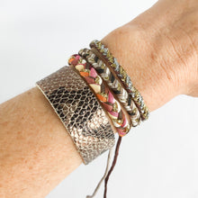 Load image into Gallery viewer, Flourish Leather Snakeskin Slim Cuff